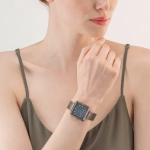 COEUR DE LION Uhr Iconic Square Anthrazit Perlmutt Milanese Edelstahl Anthrazit- Uhren