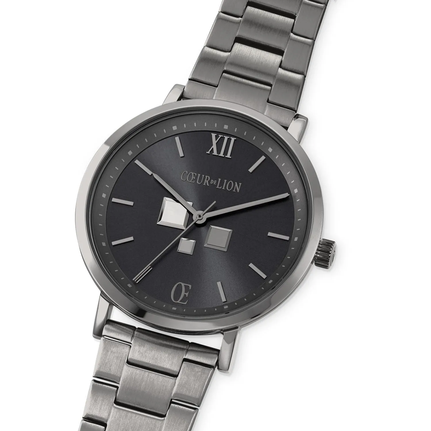 uhr_round_statement_unise_1-7.webp COEUR DE LION Uhr Round Statement Unisex Anthrazit Sunray Edelstahl Light Gun Metal- Unisex Edition