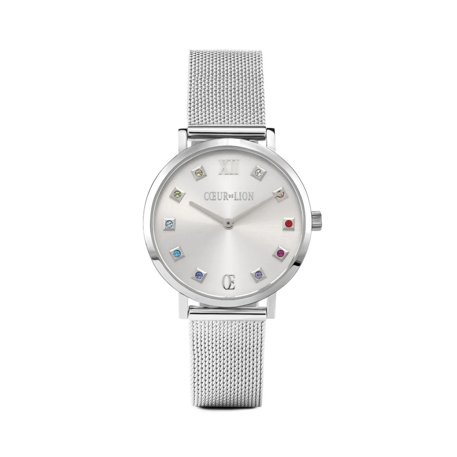 uhr_rund_silber_sunray_mi_0.webp COEUR DE LION Uhr Rund Silber Sunray Milanaise Edelstahl- Uhren