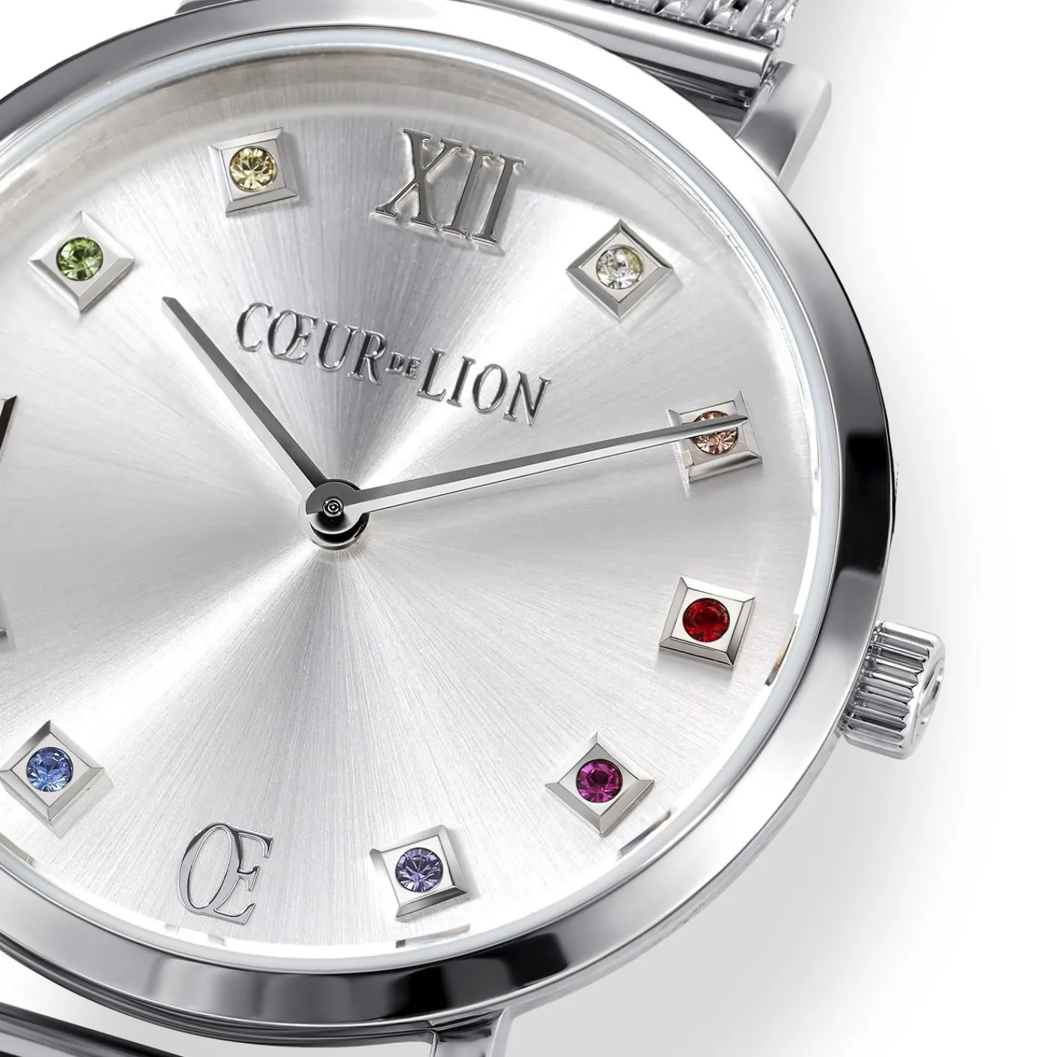 uhr_rund_silber_sunray_mi_1.webp COEUR DE LION Uhr Rund Silber Sunray Milanaise Edelstahl- Uhren