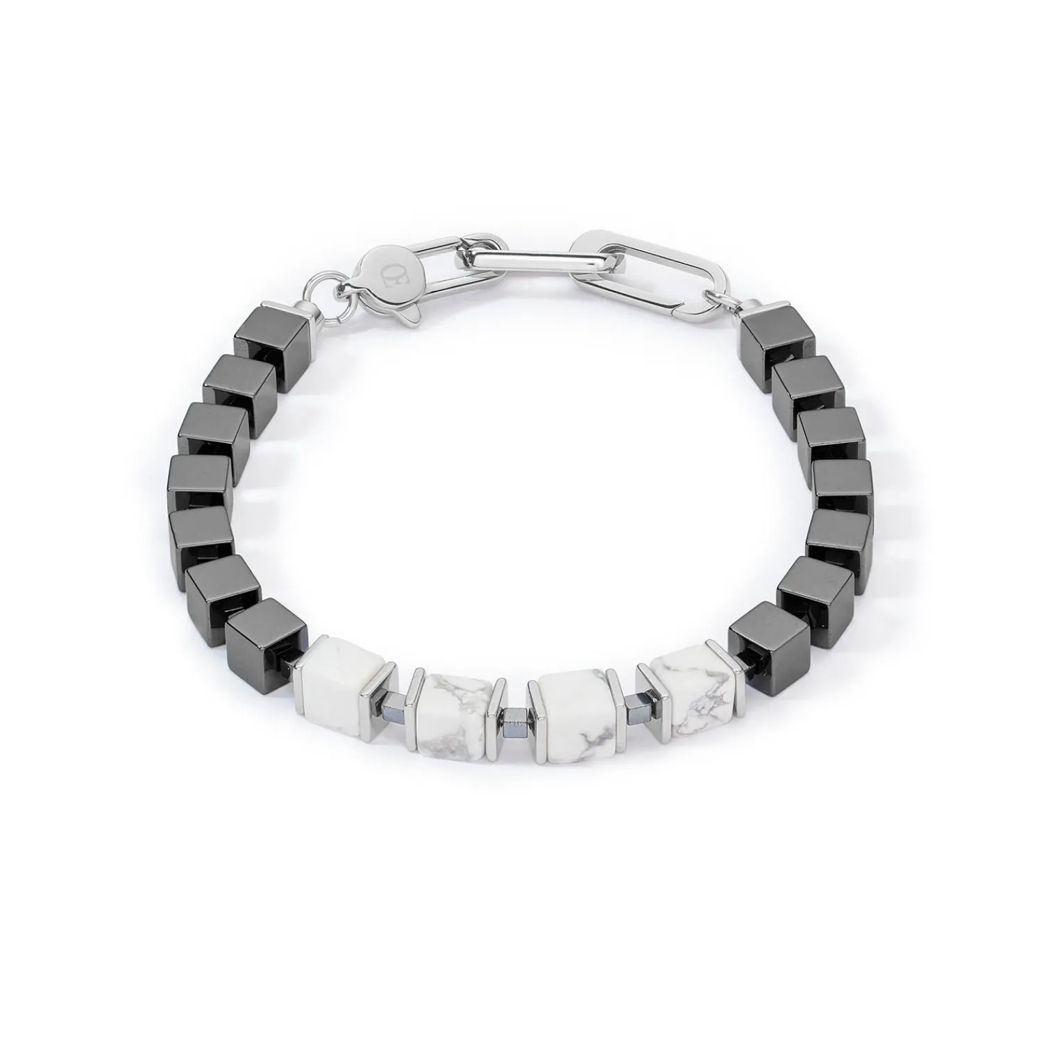 unisexarmband_precious_cu_0.webp COEUR DE LION Unisex-Armband Precious Cubes Weiß- Echter Stein