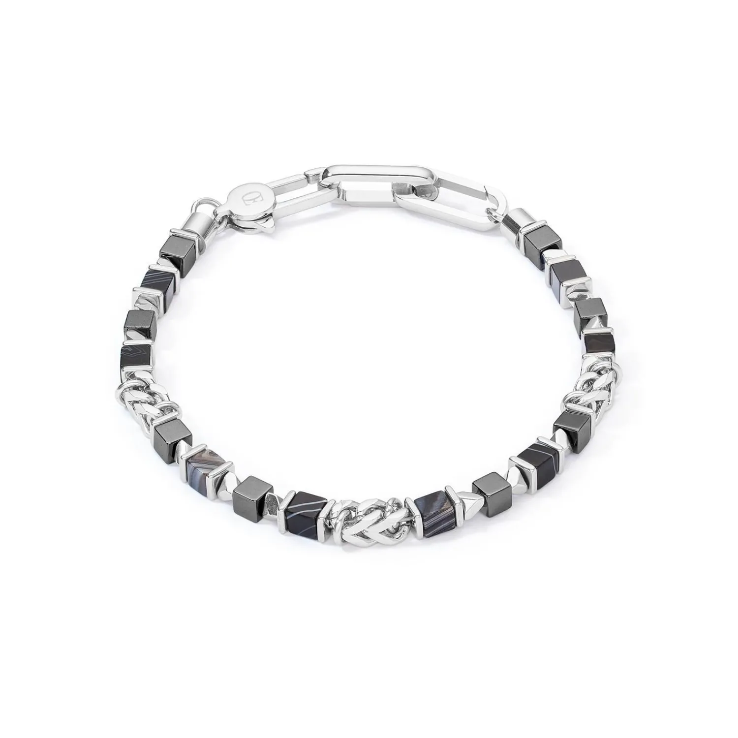 unisexarmband_wrfel__kett_0-5.webp COEUR DE LION Unisex-Armband Würfel & Kette Schwarz- Echter Stein